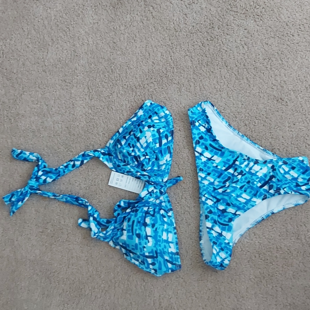 Blue/white bikini size M NWT